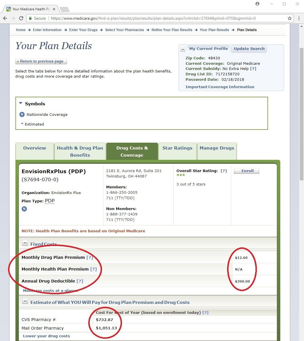 Medicare Plan Finder - plan details 1